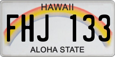 HI license plate FHJ133