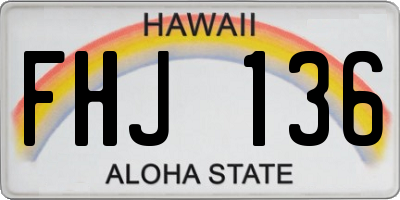 HI license plate FHJ136