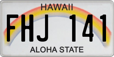 HI license plate FHJ141