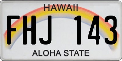 HI license plate FHJ143