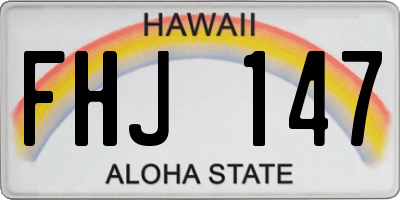 HI license plate FHJ147