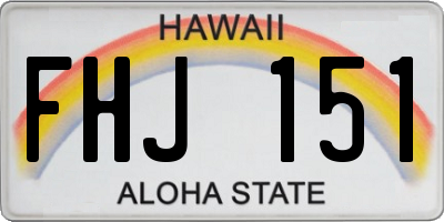 HI license plate FHJ151