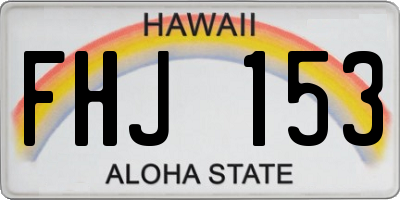HI license plate FHJ153