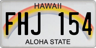 HI license plate FHJ154