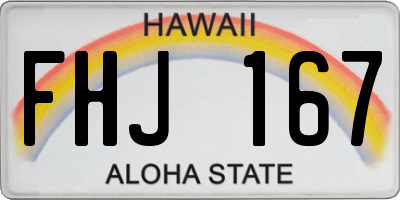 HI license plate FHJ167