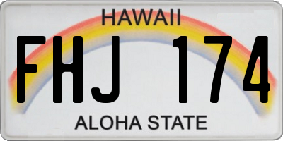 HI license plate FHJ174
