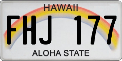 HI license plate FHJ177
