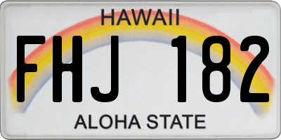HI license plate FHJ182