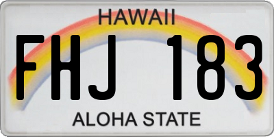 HI license plate FHJ183
