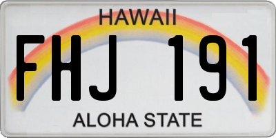 HI license plate FHJ191