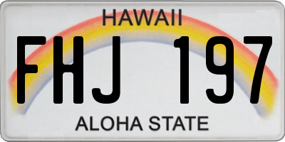 HI license plate FHJ197