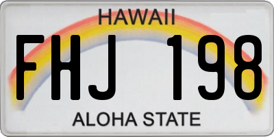 HI license plate FHJ198