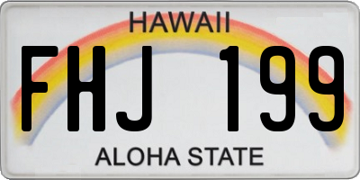 HI license plate FHJ199