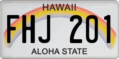 HI license plate FHJ201