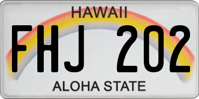 HI license plate FHJ202