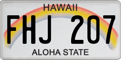 HI license plate FHJ207