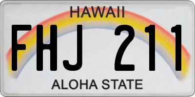 HI license plate FHJ211