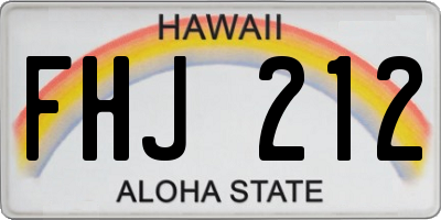 HI license plate FHJ212
