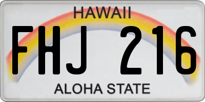 HI license plate FHJ216