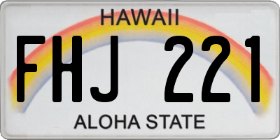 HI license plate FHJ221