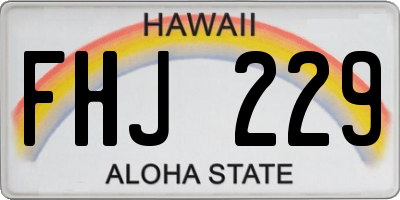 HI license plate FHJ229