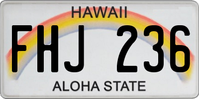 HI license plate FHJ236