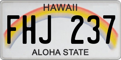 HI license plate FHJ237