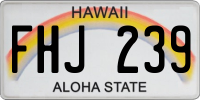 HI license plate FHJ239