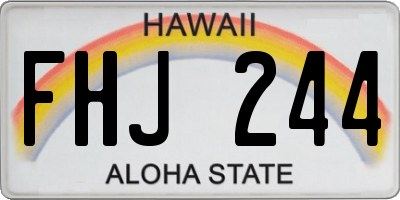 HI license plate FHJ244