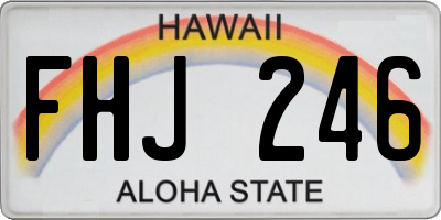 HI license plate FHJ246