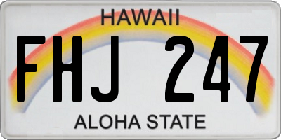 HI license plate FHJ247