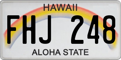 HI license plate FHJ248