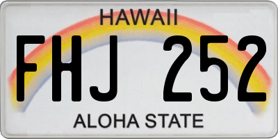 HI license plate FHJ252