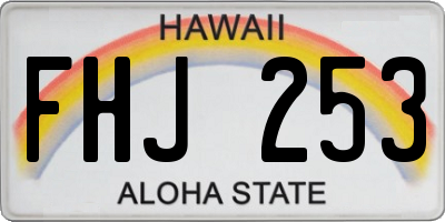 HI license plate FHJ253