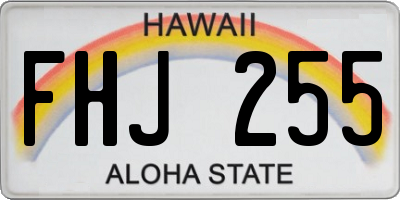 HI license plate FHJ255