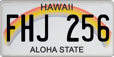 HI license plate FHJ256