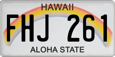 HI license plate FHJ261