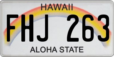 HI license plate FHJ263