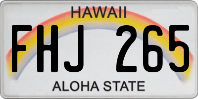 HI license plate FHJ265