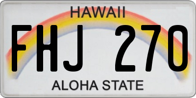 HI license plate FHJ270