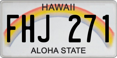 HI license plate FHJ271