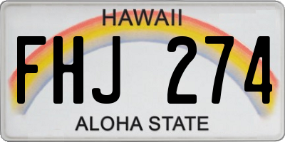 HI license plate FHJ274