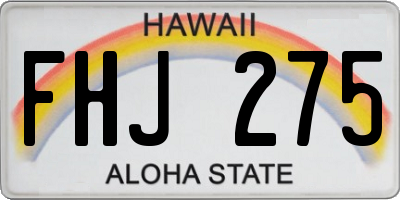 HI license plate FHJ275