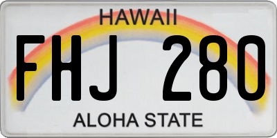 HI license plate FHJ280