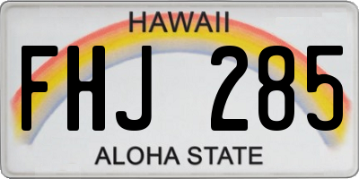 HI license plate FHJ285