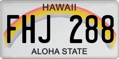 HI license plate FHJ288