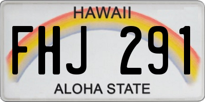 HI license plate FHJ291