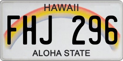 HI license plate FHJ296