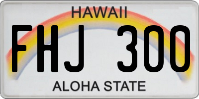 HI license plate FHJ300