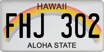 HI license plate FHJ302